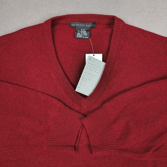 Geoffrey Beene Other - New Geoffrey Beene 100% Cashmere Sweater Men XL Red Wine Knit V Neck MSRP $150